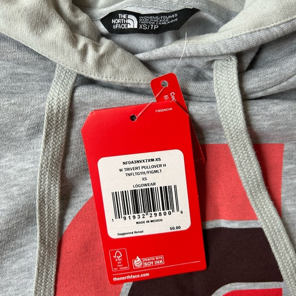 NWT The North Face Women’s Trivert Pullover Hoodie in TNF Light Grey Heather -XS - Picture 6 of 8